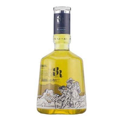 Luxury Custom Size And Shape Printing Decoration High Flint 750ml Vodka Whiskey Brandy Rum Glass Bottle For Liquor With Cork Top