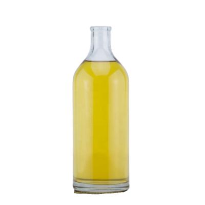 Thin Bottom Round Glass Bottles With Super Flint Glass 500 Ml Vodka Bottle With Acid Etch Finish