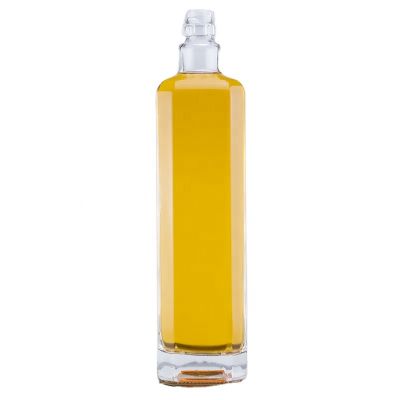 750ml 500ml New Product High End Super Flint Square Shape Empty Liquor Glass Bottle For Vodka Brandy Gin With Aluminum Caps