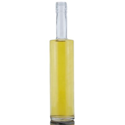 Long Body Round Glass Bottle Flat Shoulder 500Ml Vodka Bottle Manufacturer