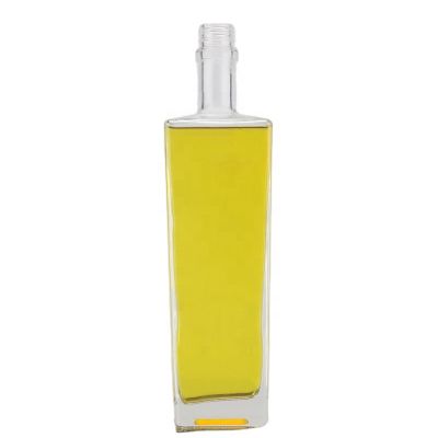 Factory Sell Classic Square Flat Shape High Flint 750ml 7000ml Liquor Spirits Vodka Whiskey Glass Bottle With Aluminum Cap