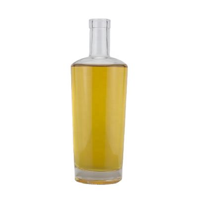 700ml 750ml Cylinder Shape Classic Flat Super Flint Liquor Spirits Vodka Whiskey Brandy Tequila Glass Bottle With Cork Top