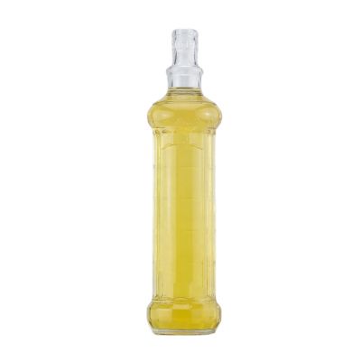 500 Ml Unique Embossing Super Flint Glass Bottle Spirit Liquor Glass Bottle With Acid Etch 