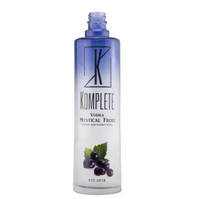 Custom Fancy Designed Round Shape With Unique Paint Printing Design Liquor Vodka Whiskey Glass Bottles For Aluminum caps 750ml