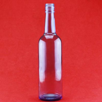 Round 750ml Clear Glass Vodka Rum Tequila Bottles Purple Glass Whiskey Bottle Ropp Cap 