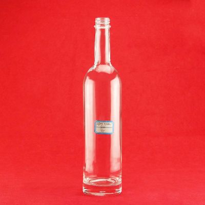 Free Design Service Liquor Clear Bottle Transparent Vodka Empty Bottle Gin Glass Bottle With Screw Cap 