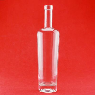 Super White Flint Vodka Spirits Long Neck Glass Bottle With Cork Alcohol Empty Glass Bottles 500ml 