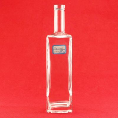 750ml Rectangular Glass Bottle Square Glass Vodka Bottle 