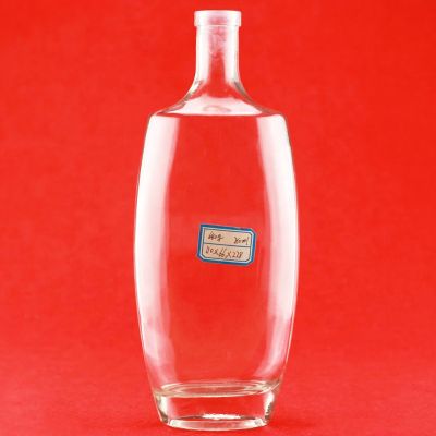 Eempty Flat Bottle Glass Vodka Custom flat glass bottles for vodka 