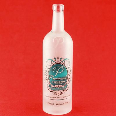 Glas bottle Vodka Frosted Bottles 750ML Liquor Round Shaped Vodka Frosted Wine Bottle 750ML 