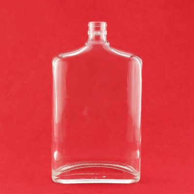 Flat Round Whiskey Glass Bottle Flat White Glass Bottles 