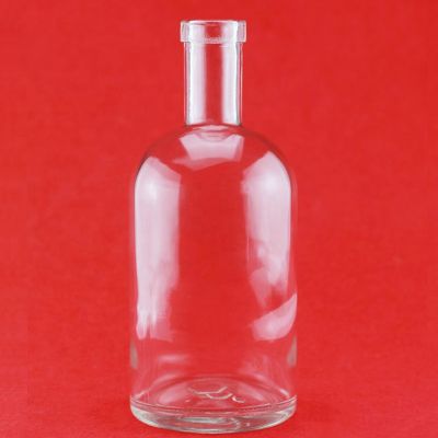 Manufacturers Wholesale Customized Refinement Clear Brandy 750ml Glass Bottle With Corks Stopper 