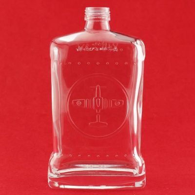 Flat 750ml Whisky Glass Bottle Whisky Square Glass Bottle 