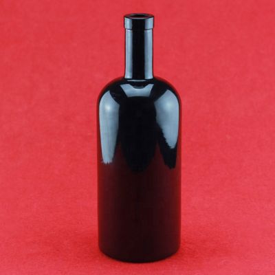 Hot Sale Matte Black Vodka Bottle 75cl Empty Wine Bottles Liquor Bottle With Wood Cork 