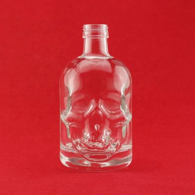 Unique Shape Fancy Vintage Empty Vodka Glass Bottle 500ml Rum Transparent Glass Gin Bottle 