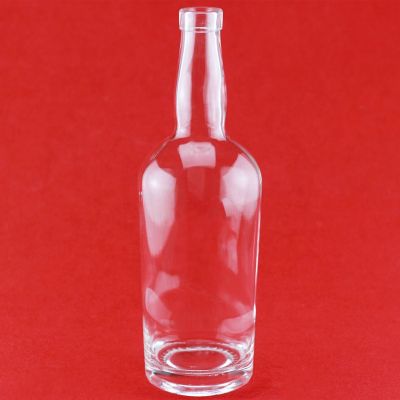 Eco-friendly 750ML Clear Glass Wine Flasks Custom Made Luxury Lliquor Bottle 500ml Gin Glass Bottle 
