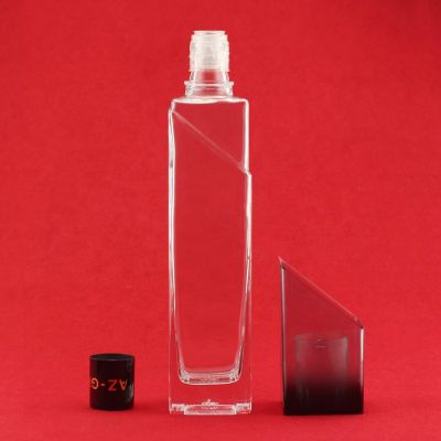 Unique Top Finish Design Vodka Bottle Super Flint Brandy Glass Bottle Custom Fancy Tequila Glass Bottle 