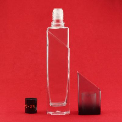 Unique Top Finish Design Vodka Bottle Super Flint Brandy Glass Bottle Custom Fancy Tequila Glass Bottle 