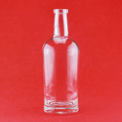 In Stock Decoration Round Shape Cork lid 750ml Brandy Empty Glass Bottle With Custom Label 