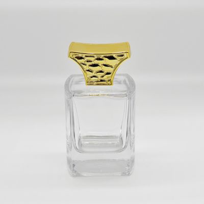 100ml perfume glass bottle with gold Plastic cap empty glass perfume bottle 