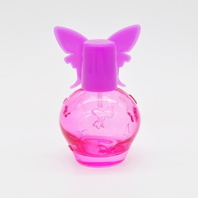 Fancy butterfly bottle cap perfume bottle 40ml transparent recyclable spray perfume glass bottle 