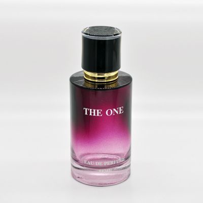100ml gradient elegant purple cylindrical glass perfume spray bottle with squeeze pump head 