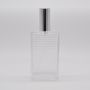 Empty wholesale 50ml 100ml high quality wholesale clear OEM rectangle refillable glass perfume bottle with pump mist sprayer 