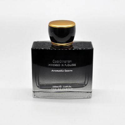 Factory supply Unique design Black 100ml glass personalized perfume bottle 