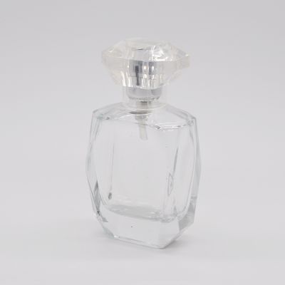 High end recyclable transparent fancy 30ml spray perfume glass bottle 