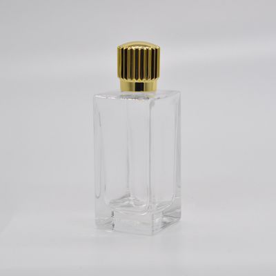 Wholesale rectangular 50ml 100ml transparent glass perfume bottle