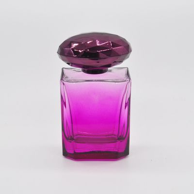 Beautiful design custom 100ml Rectangle glass spray perfume bottle with cover
