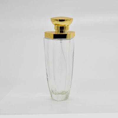 Unique design Transparent custom made glass parfum bottles 