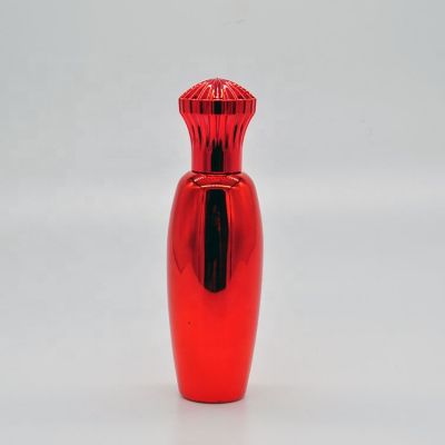 Luxury Empty Colored Red Coated Factory Design Glass Custom Spray Neck Lady Pump Perfume Bottle 