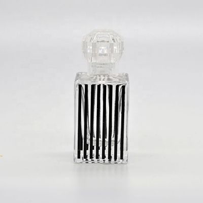 30 ml Simple design empty Rectangle fancy crimp neck perfume bottles 