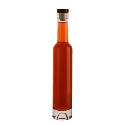 Custom cheap price liquor vodka 200ml empty whisky clear glass bottle with cork 