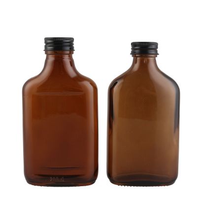 Stocked 200ml Travel small Glass Flask Liquor Bottle whiskey bottle 