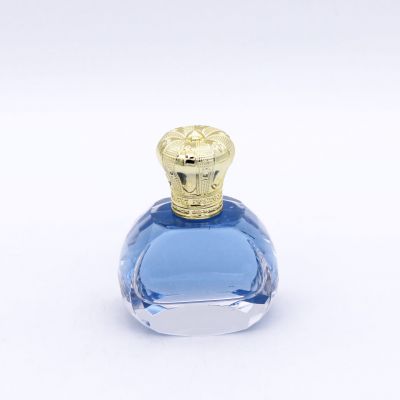 round oblate irregular elliptical empty glass perfume bottles for sale 