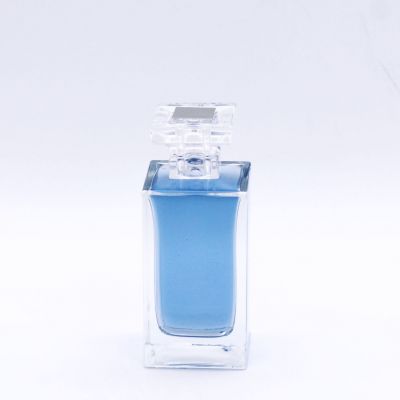 square long transparent cylindrical smooth custom glass perfume bottles for sale 