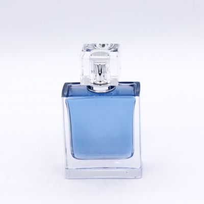 oblate square rectangle 100ml transparent glass perfume bottles for sale 