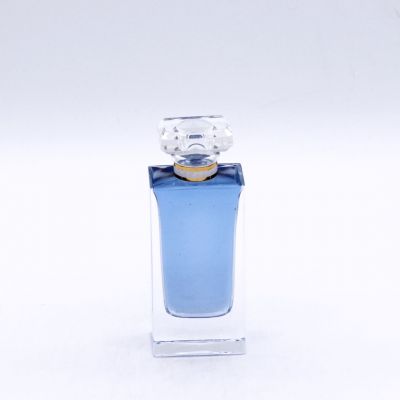 custom exquisite oblate rectangle transparent high quality glass perfume bottles