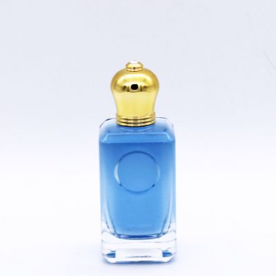 square 100ml round groove exquisite high quality wholesale perfume glass bottle 