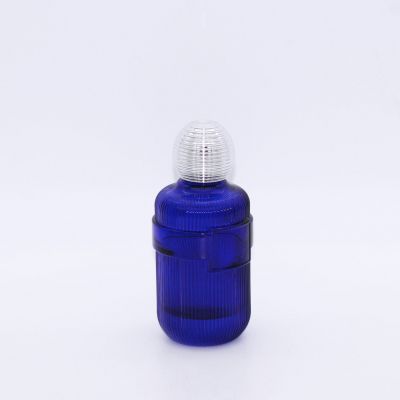 exquisite irregular wholesale blue solid painting custom glass perfume bottles 110ml 