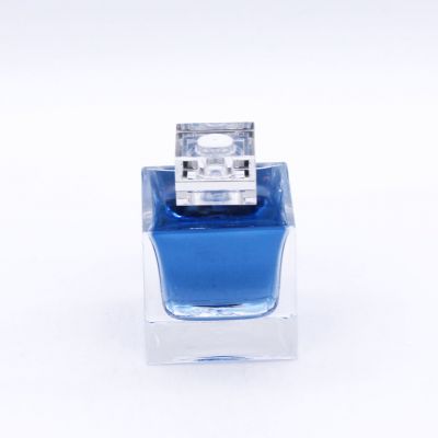 custom square exquisite transparent 50ml smooth perfume glass bottles wholesale 