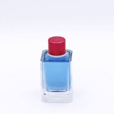 square 100ml transparent high quality smooth empty glass perfume bottles 