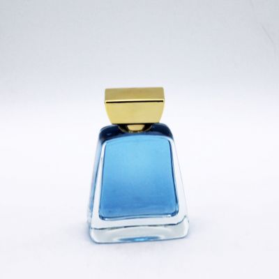 fancy transparent trapezoidal high quality smooth perfume glass bottles 
