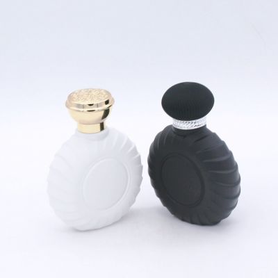 round elegant high quality black white solid painting empty glass perfume bottle