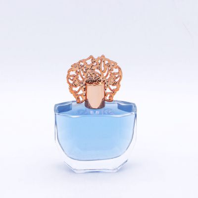oblate transparent elegant irregular 100ml capacity glass perfume bottles 