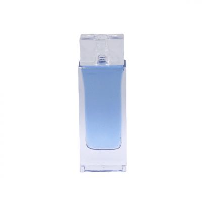 square cylindrical high quality transparent empty perfume glass bottles 