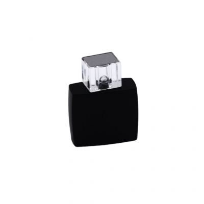 50ml black cosmetic packaging empty glass spray perfume bottles with cap 