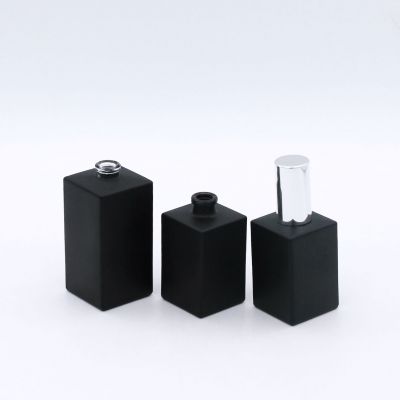 custom wholesale black solid painting empty glass perfume bottle for sale 
